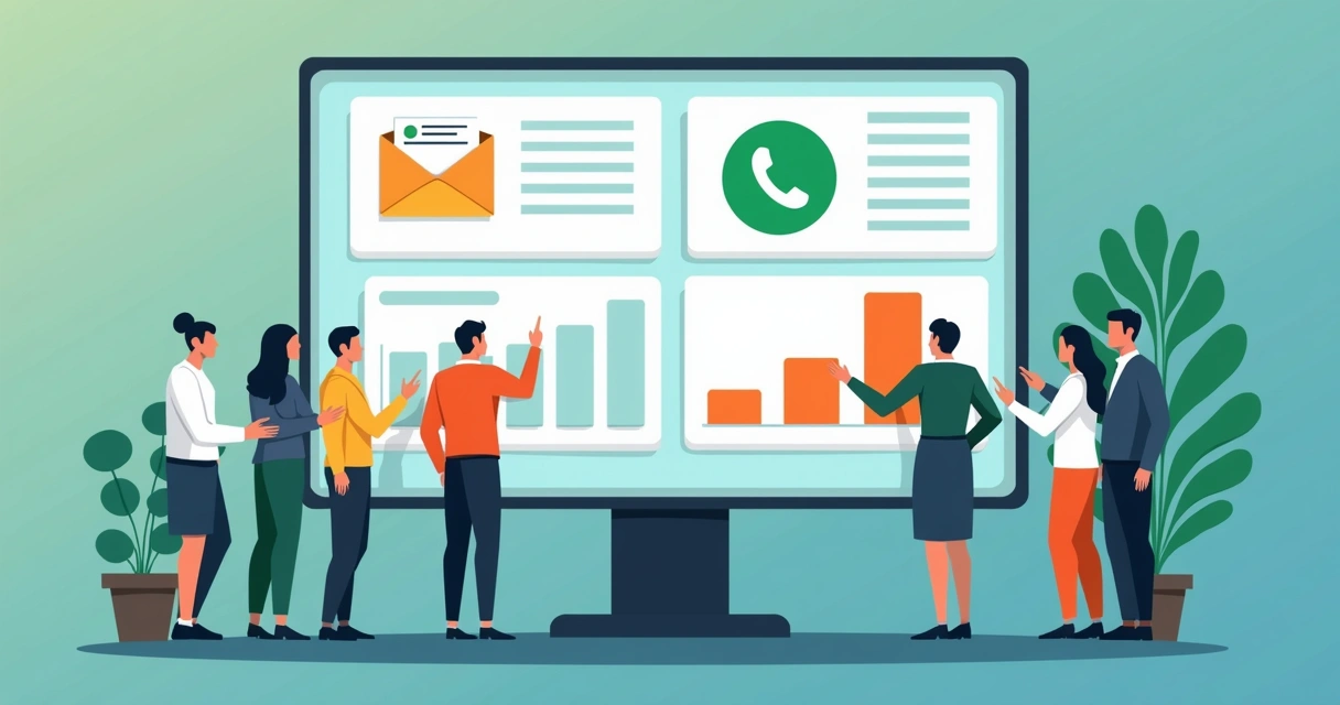 Painel de plataforma integrando canais de comunicação digital