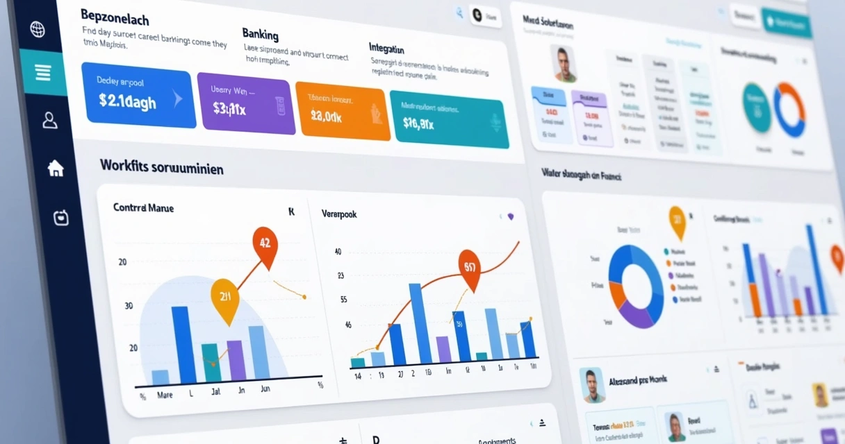 Tela de plataforma contábil no-code com integrações bancárias destacadas 