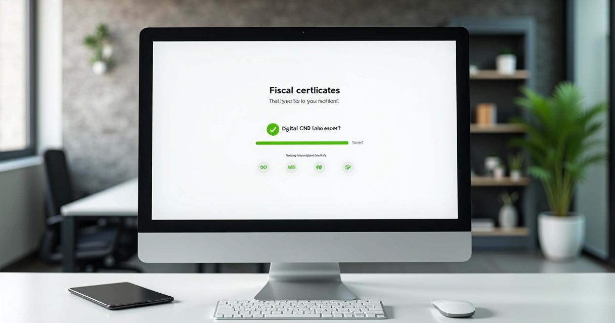 Plataforma online exibindo emissão de CND para empresa