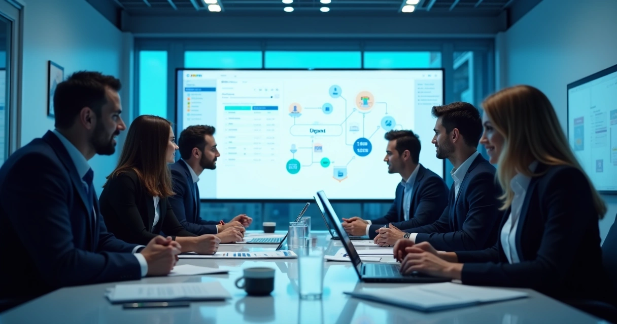 Equipe de contabilidade analisando plataforma Openi 