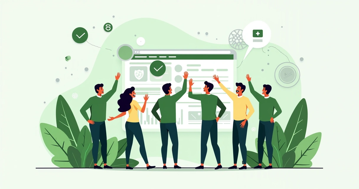 Equipe de plataforma de pagamento celebrando segurança e confiança 