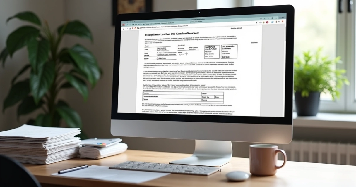 Tela de computador mostrando contrato digital de aluguel na plataforma SaaS 