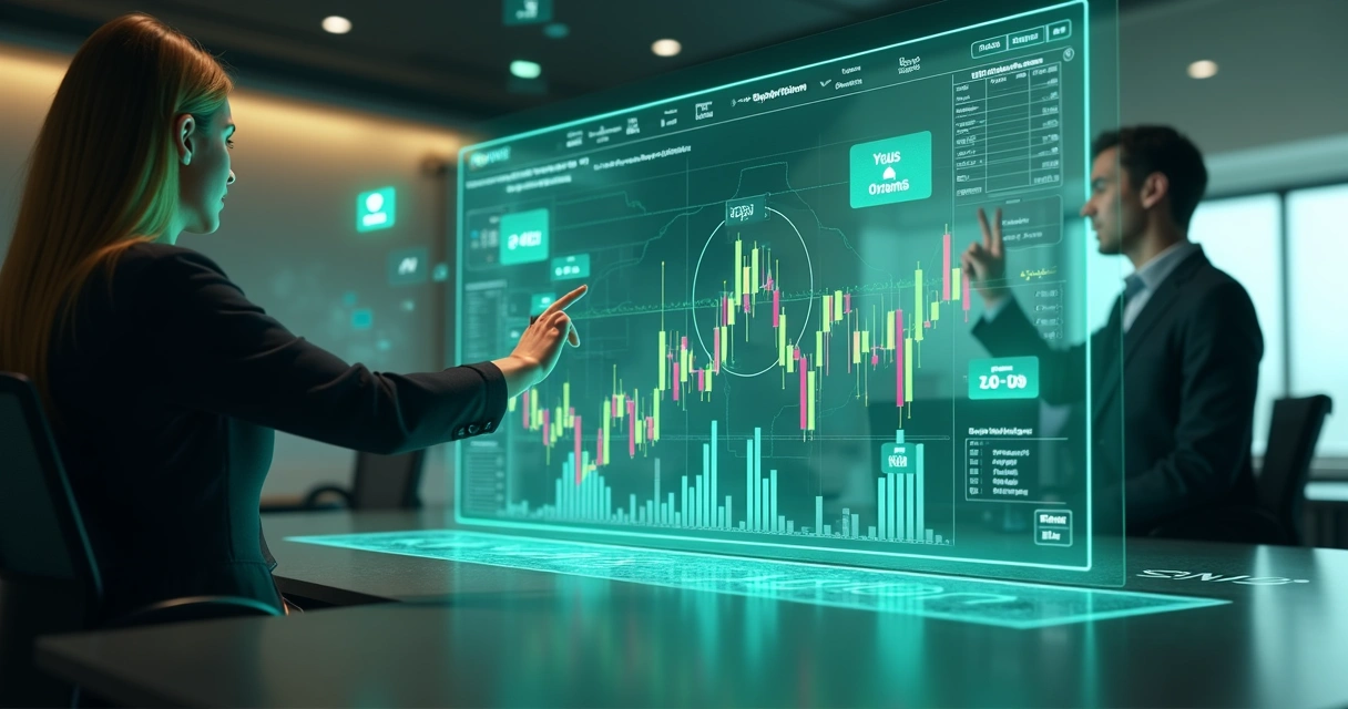 Tela realista mostrando plataforma de previsão com gráficos, contratos de Sim e Não em moeda brasileira 