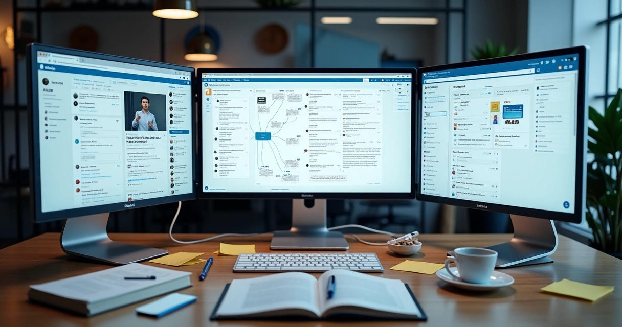 Plataforma digital criando conteúdos para LinkedIn 
