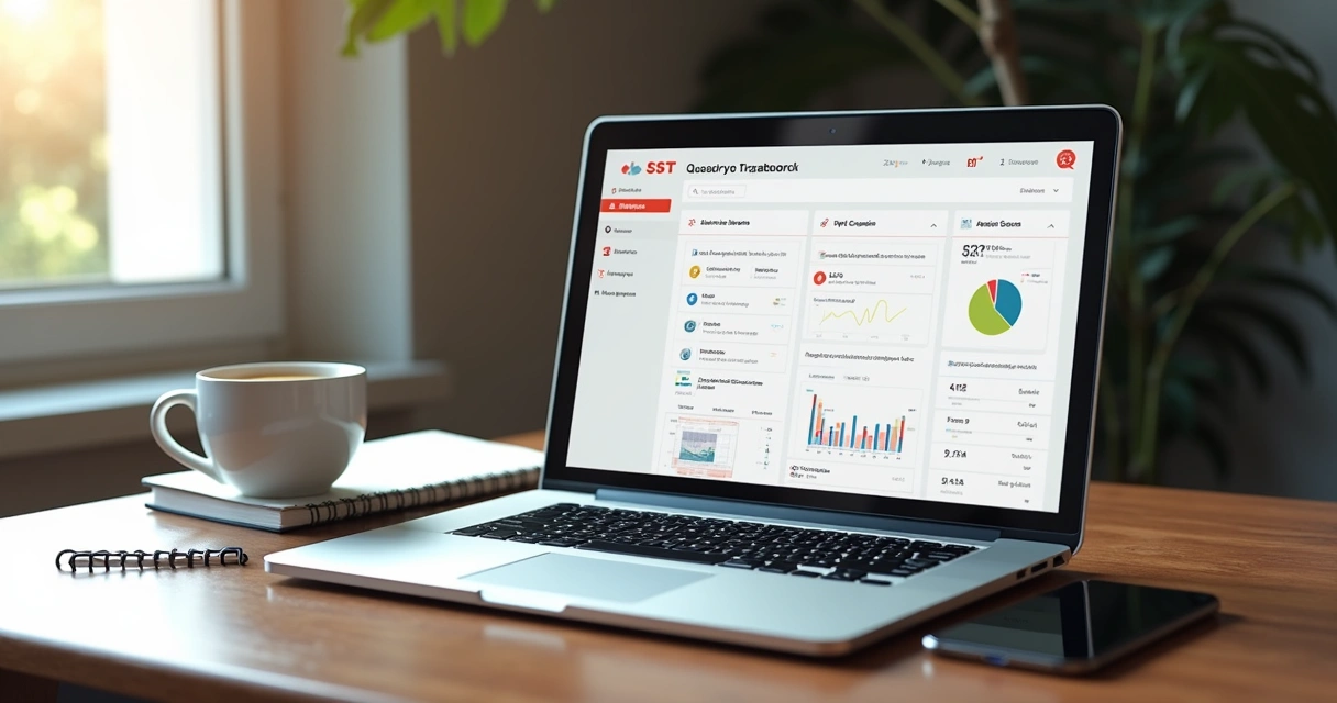 Plataforma de treinamento online na tela de um notebook 