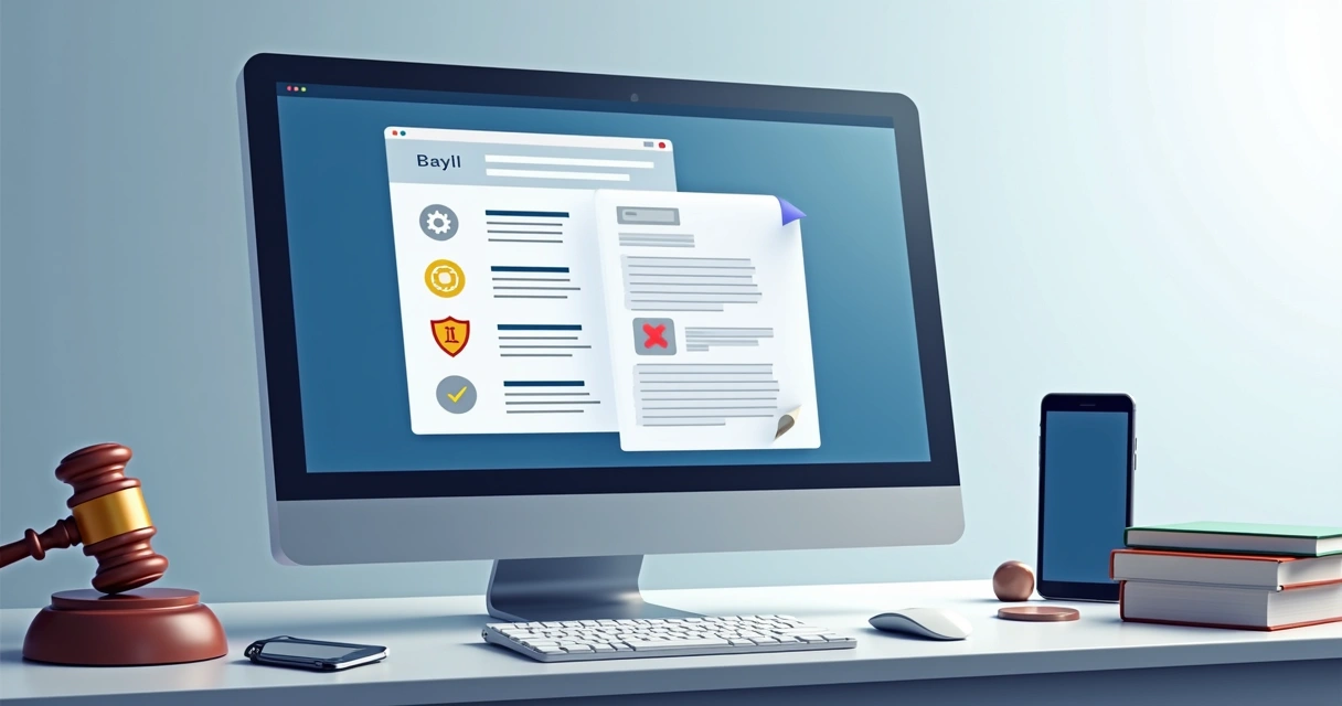 Tela de uma plataforma para verificação de documentos jurídicos 