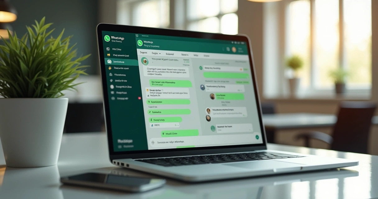 Interface de plataforma de WhatsApp empresarial com várias conversas