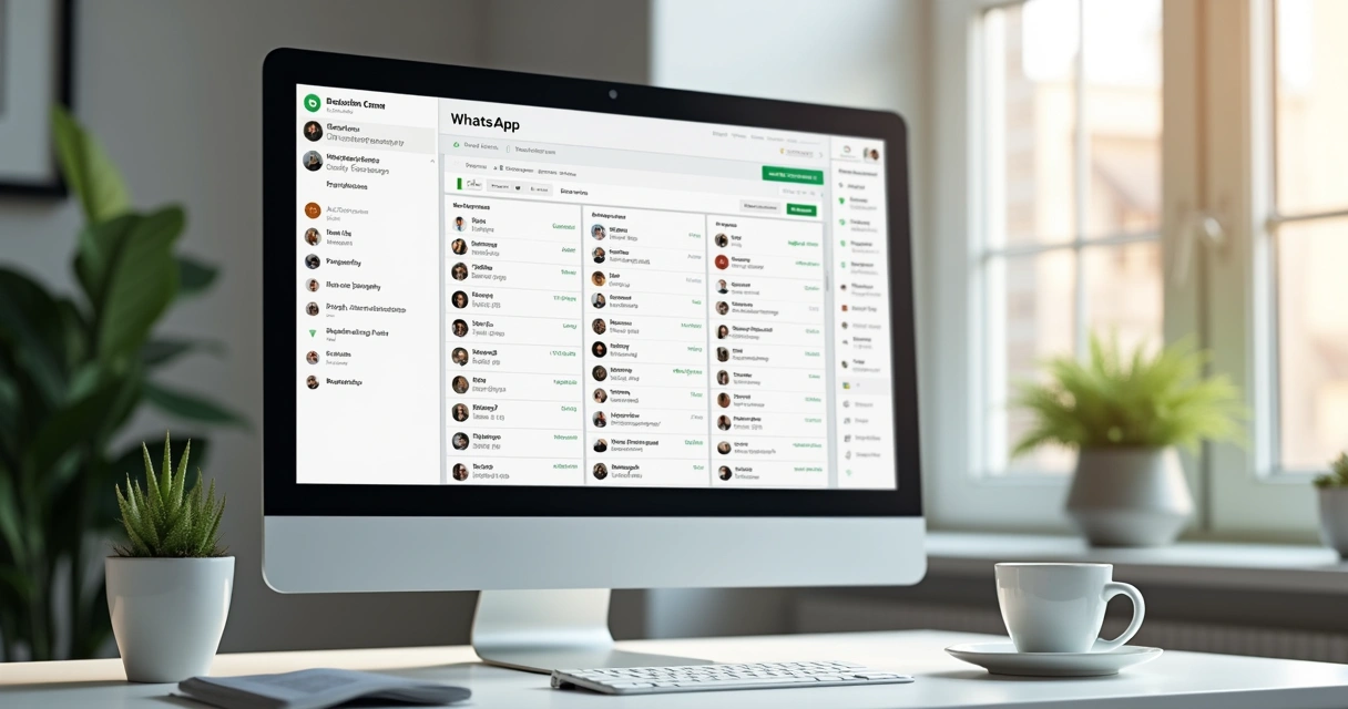 Tela de plataforma imobiliária mostrando organização de chats do WhatsApp 