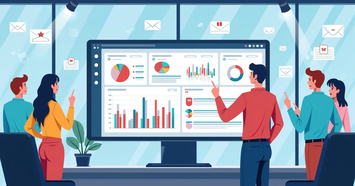 Equipe analisando plataforma digital consolidada em computadores 