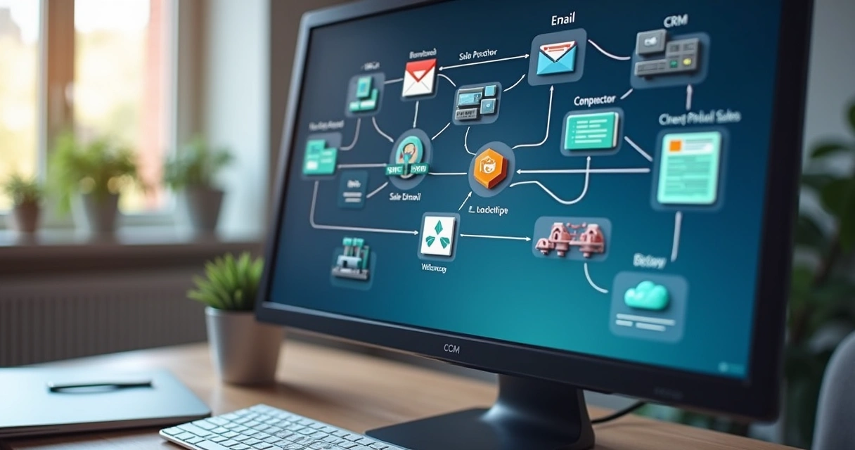Interface visual de múltiplas plataformas de automação de vendas 