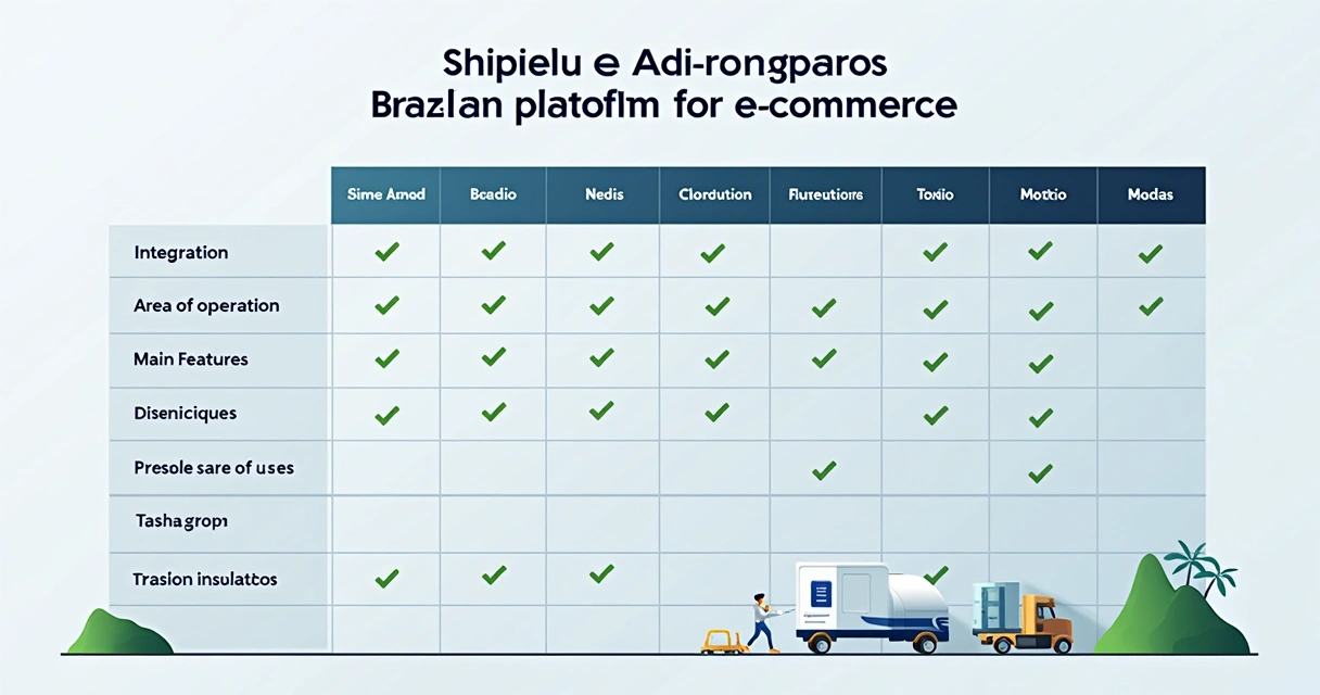 Tabela comparativa de plataformas de frete para ecommerce 