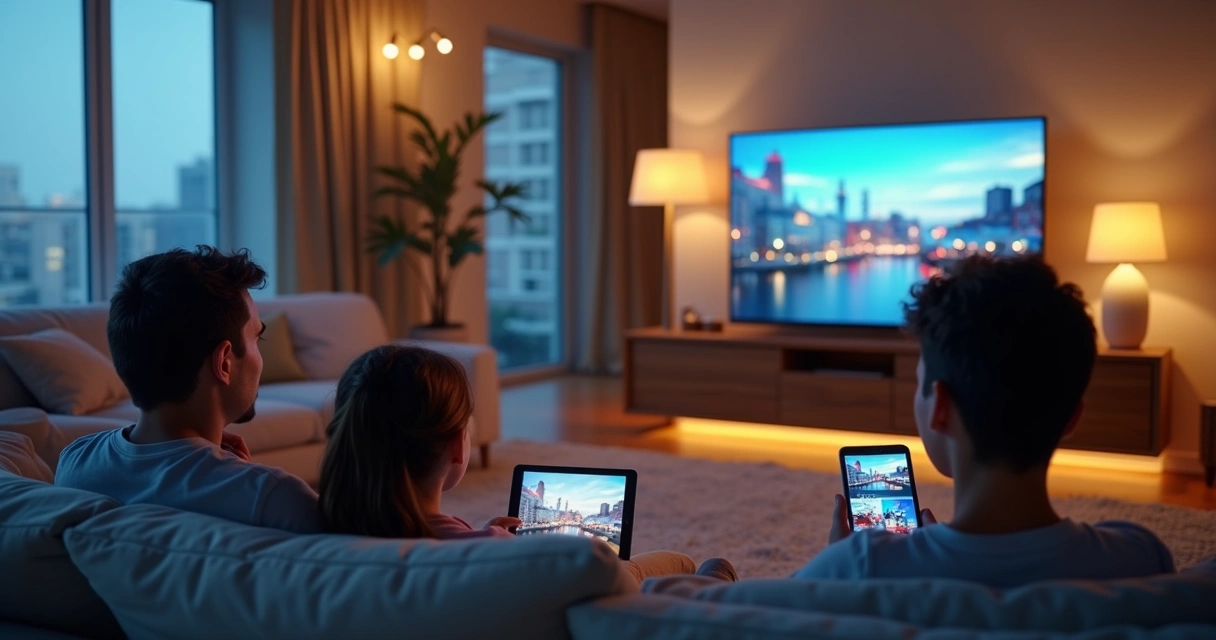 Streaming e TV tradicional lado a lado em diferentes aparelhos 