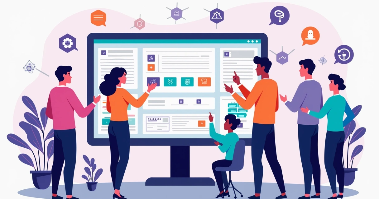 Painel digital mostrando plataformas No-Code construindo automações com IA 