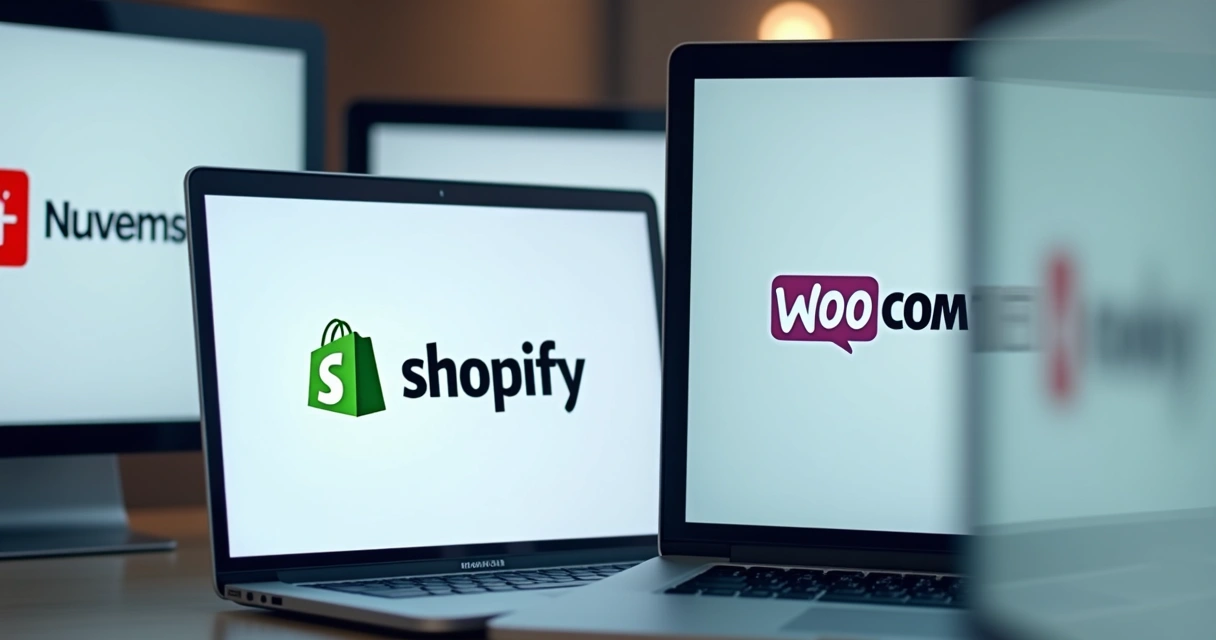 Elementos visuais de diferentes plataformas de loja online