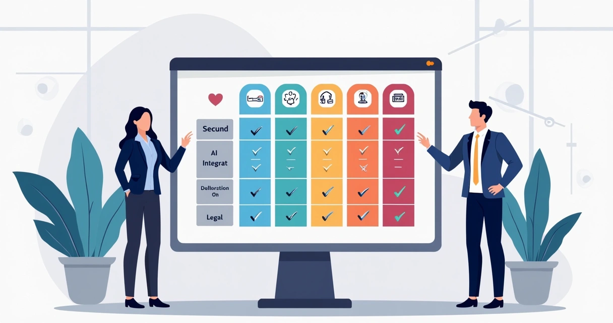 Chart comparing e-signature platform features 