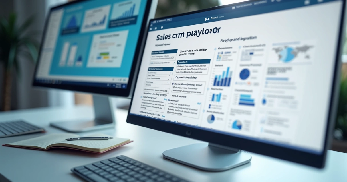 Tela de CRM com playbook e etapas de vendas B2B