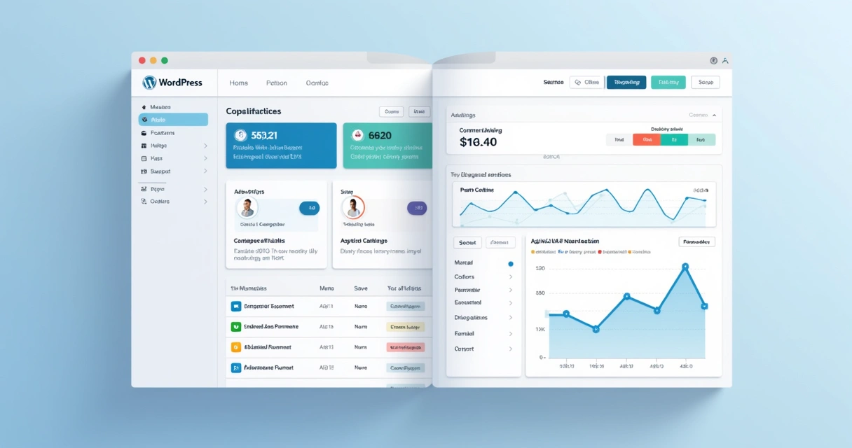 Tela fictícia de plugin para integrar análise ao WordPress 