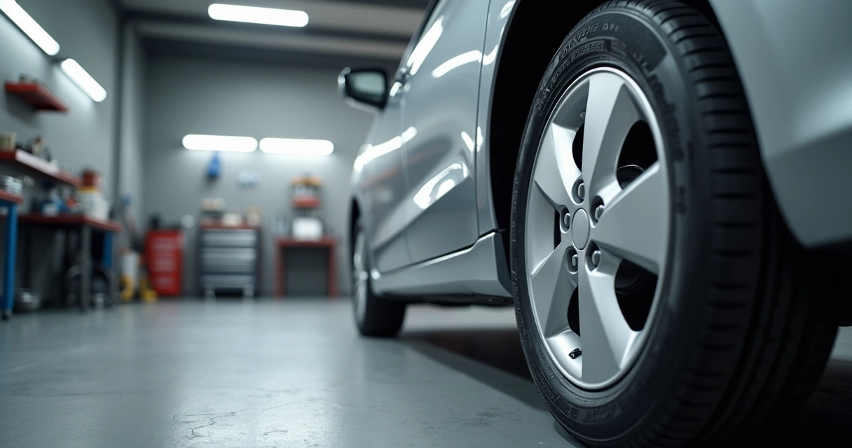 Pneu 175/70R13 instalado em roda de carro estacionado