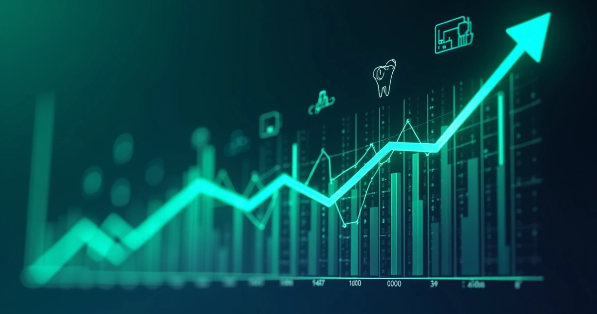 Gráfico de crescimento ligado ao podcast odontológico 