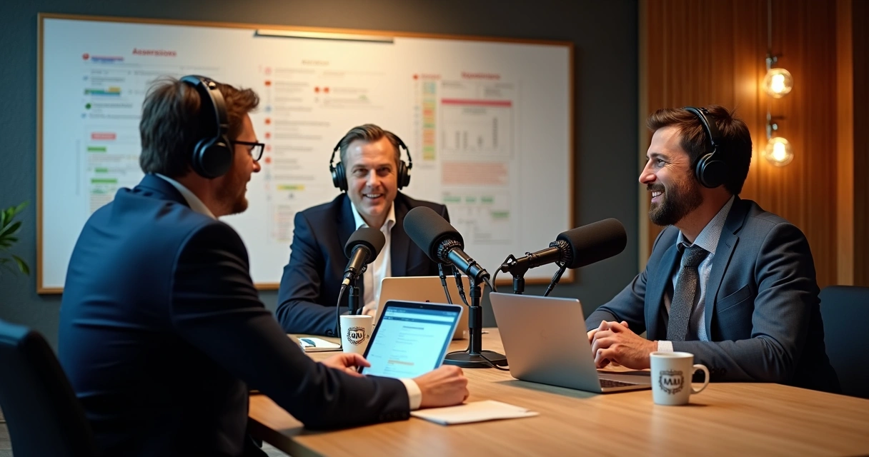 Gravação de podcast com executivos e especialistas em negócios B2B 