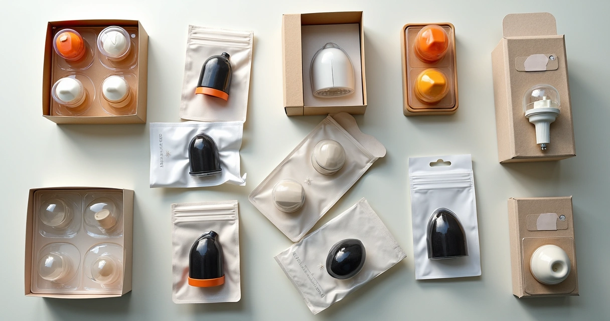 Diversos pods descartáveis em embalagens fechadas sobre uma mesa 