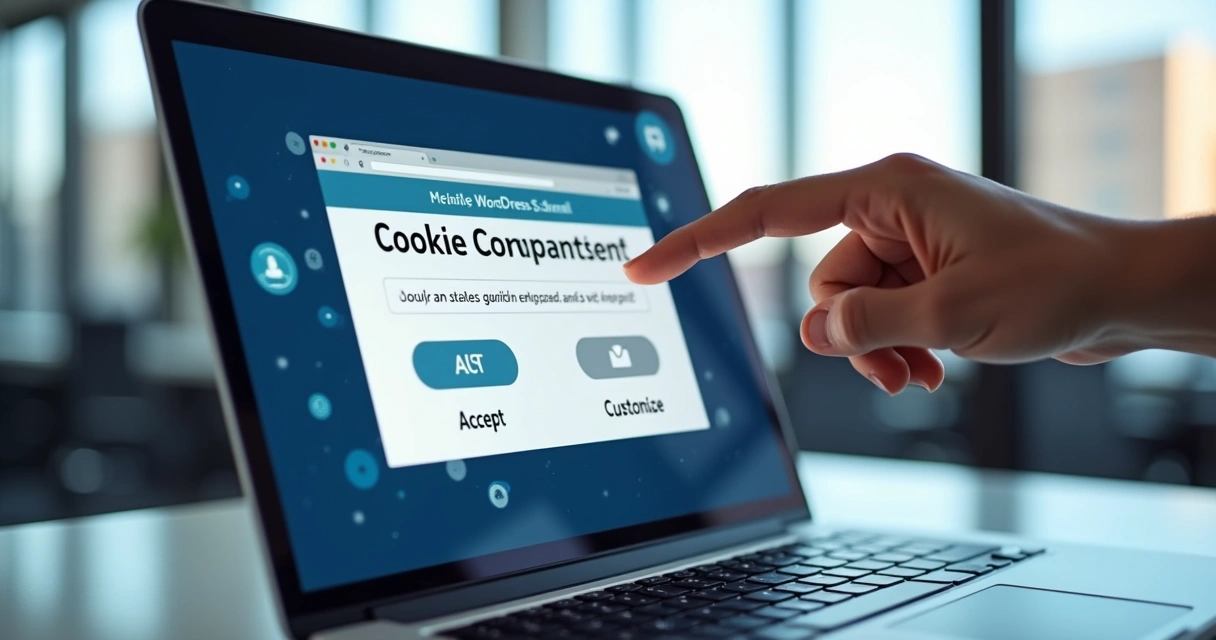 Banner de consentimento de cookies em site WordPress 
