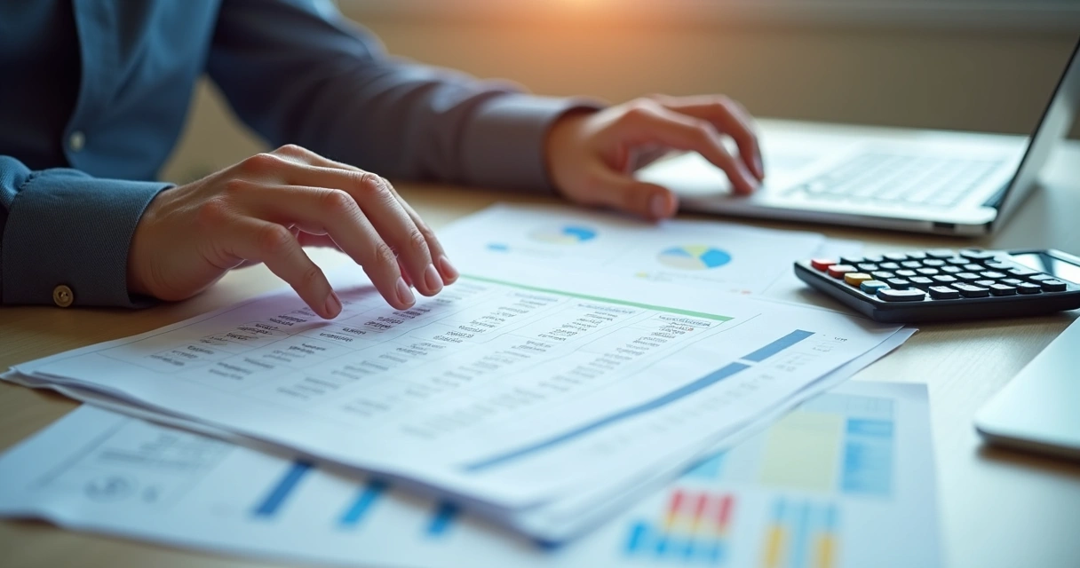 Planilha de preços e contratos B2B sobre a mesa 