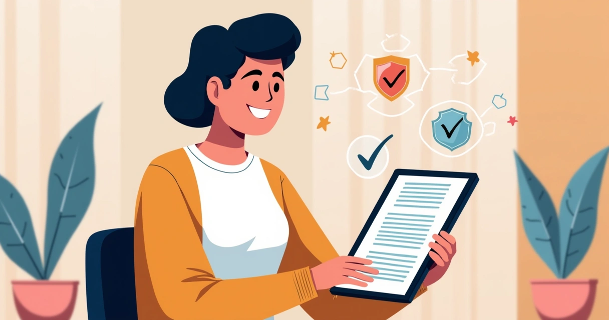 Política de privacidade digital sendo aprovada em um site, com cliente satisfeito