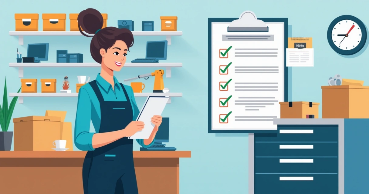 Técnico conferindo checklist de troca de produtos