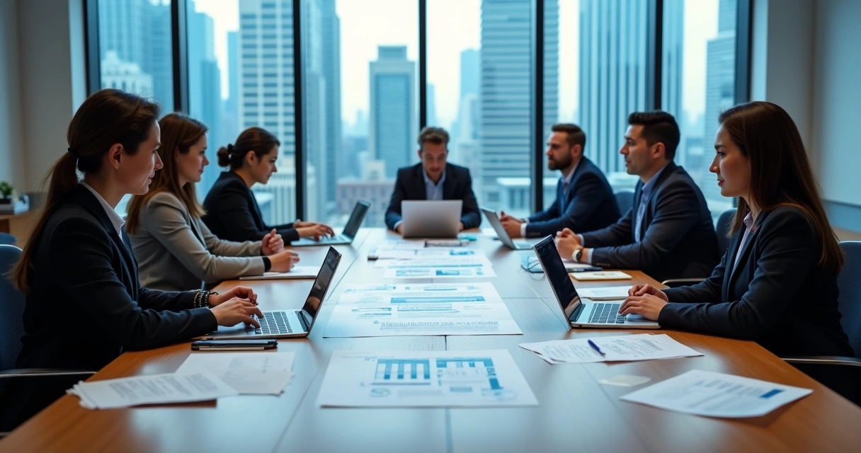 Colegas discutindo políticas de segurança em uma sala 