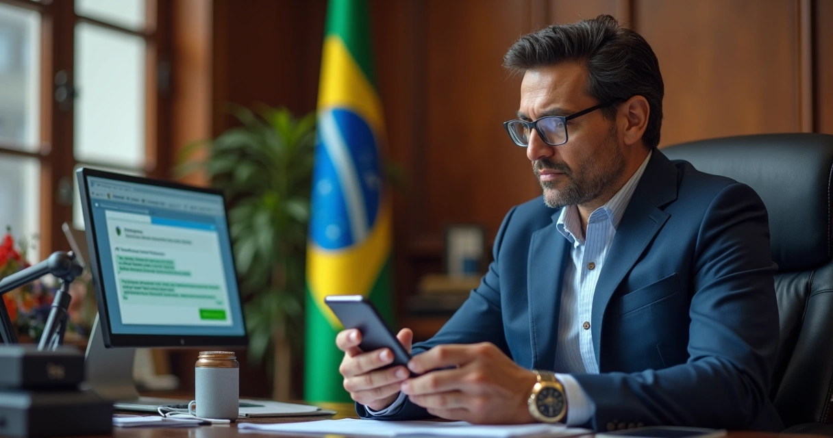 Político respondendo eleitor em aplicativo de mensagens 
