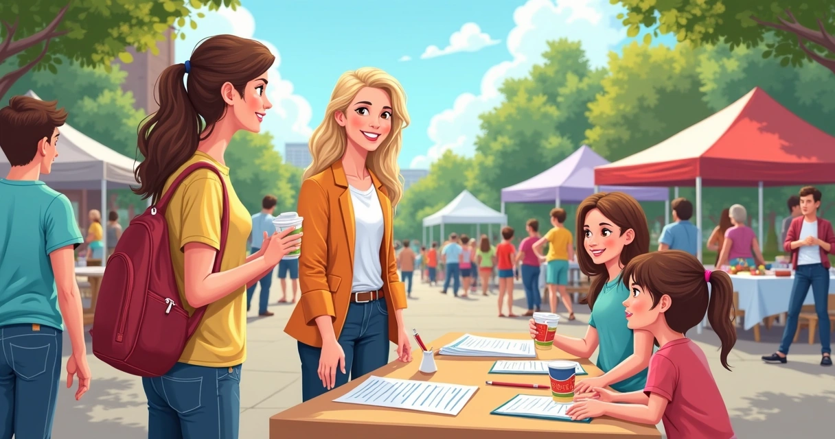 Vereador em evento comunitário interagindo com cidadãos 