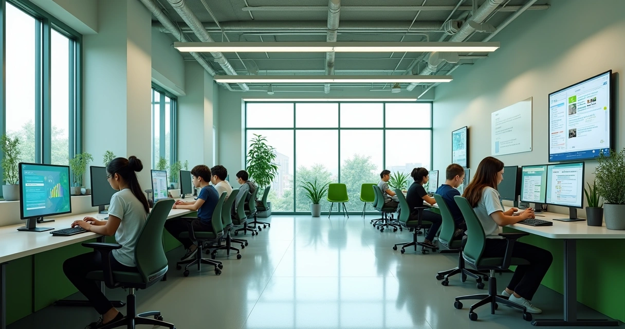 Infraestrutura com computadores em um polo de apoio presencial 
