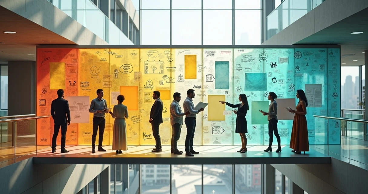 Ponte formada por mural de idiomas conectando pessoas em lados diferentes 