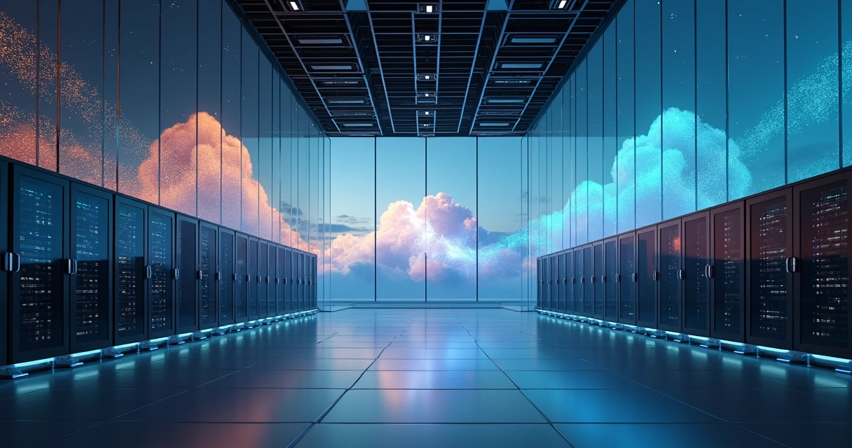 Arquitetura de nuvem multicloud integrada por ponte de dados brilhante 