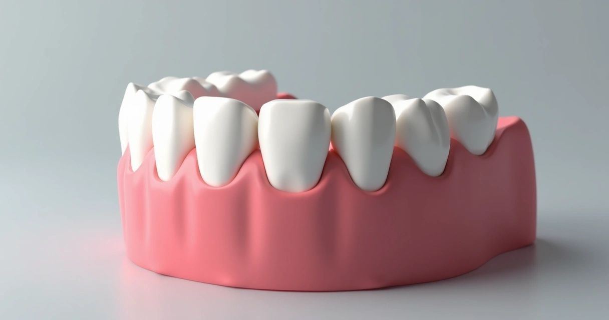 Ponte fixa apoiada em dentes pilares em ilustração odontológica 