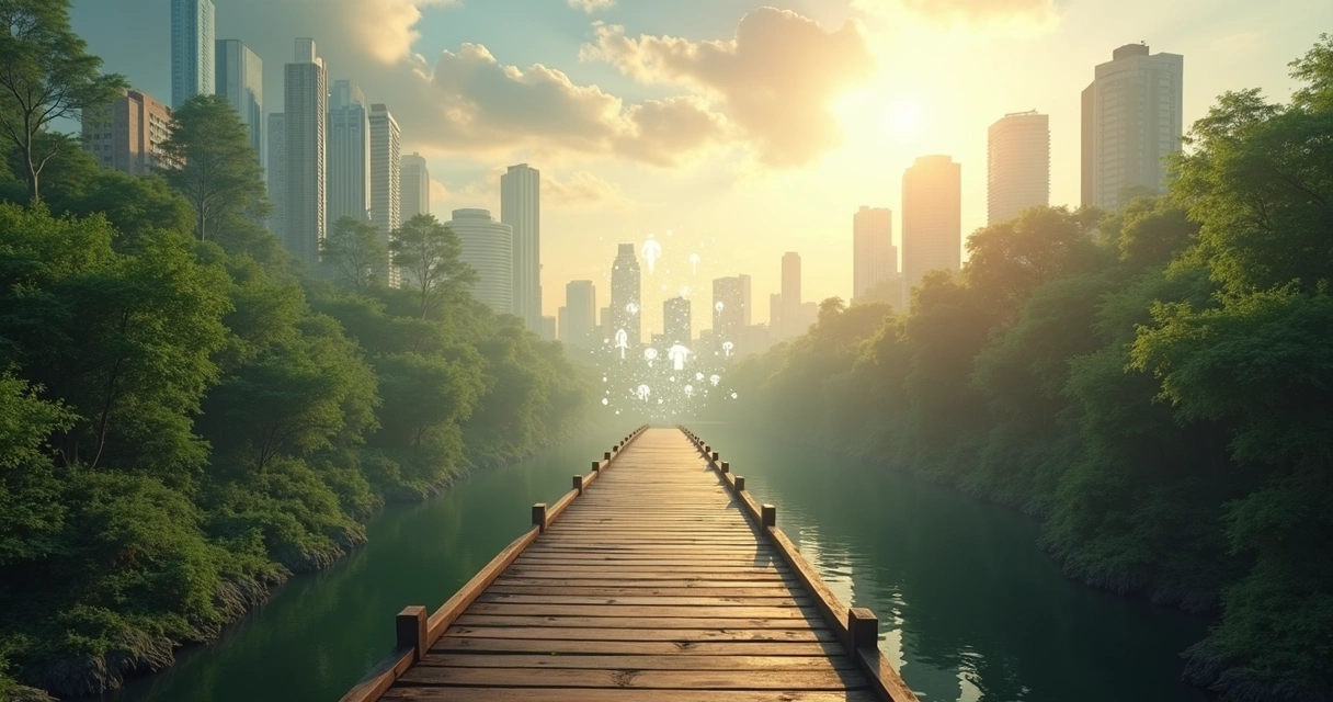 Ponte sobre estrada conectando pessoas e empresas 