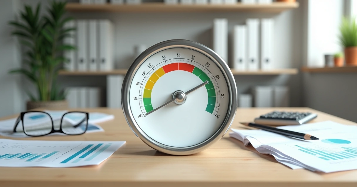 Relógio medindo taxa de churn sobre mesa de escritório contábil 