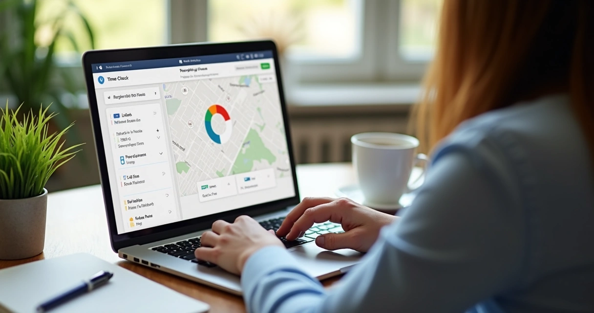 Funcionário registrando ponto em home office pelo notebook 