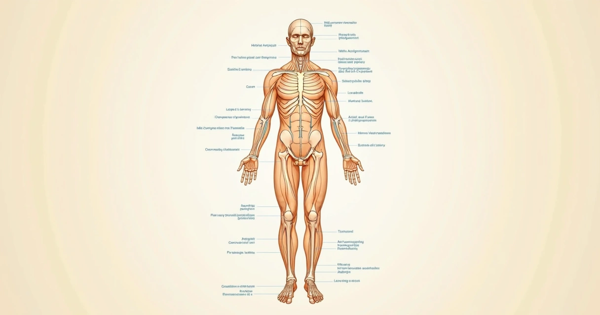 Ilustração de pontos e meridianos da acupuntura marcados em silhueta humana no fundo claro. 