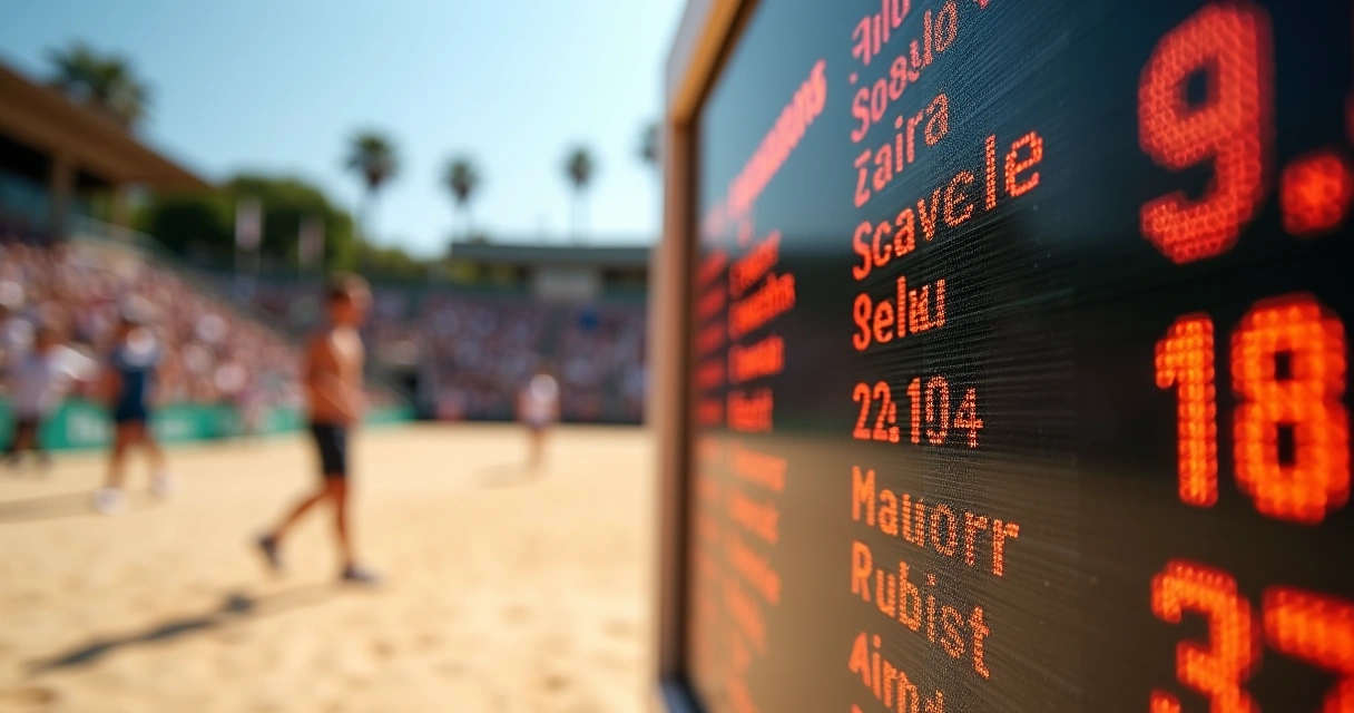 Quadro de pontuação de campeonato de beach tennis 