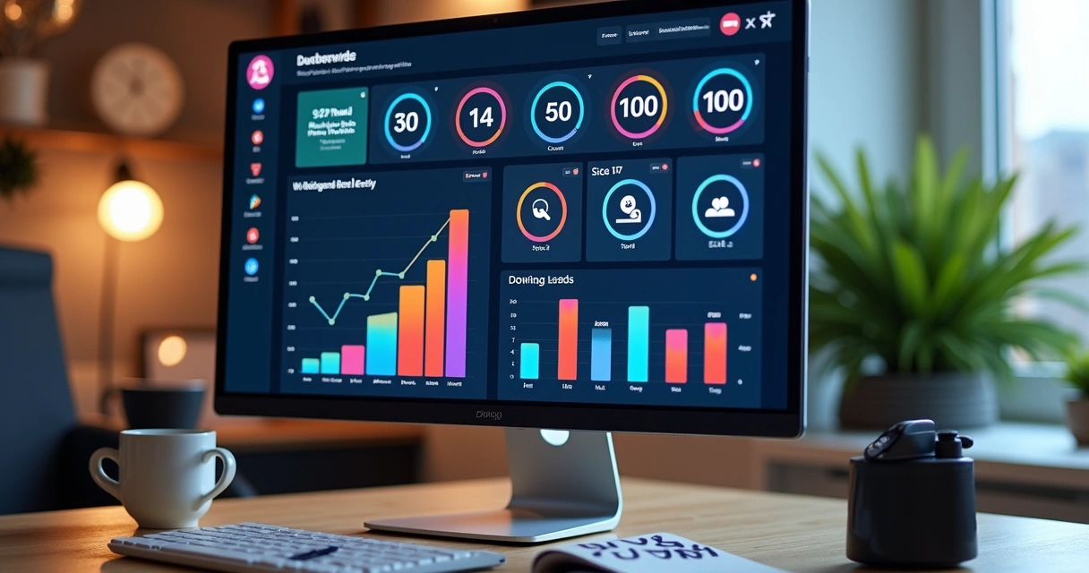 Painel visual de pontuação de leads 