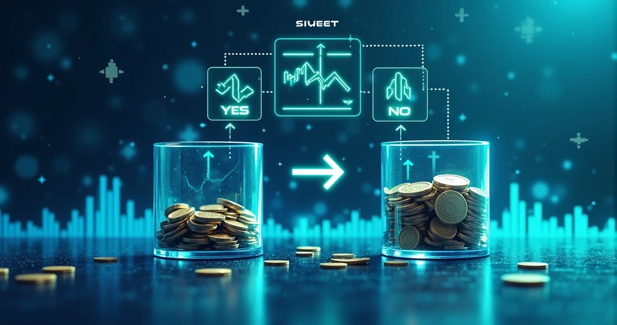 Gráfico simulando equilíbrio de liquidez em mercado digital
