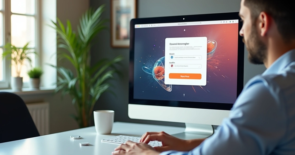 Usuário navegando em site com pop-up de oferta destacada 