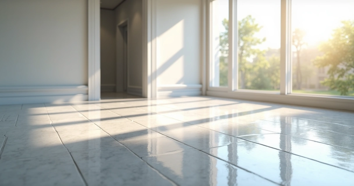 Porcelanato limpo e brilhando ao sol