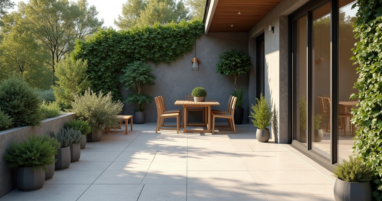 Varanda externa com piso de porcelanato esmaltado antiderrapante 