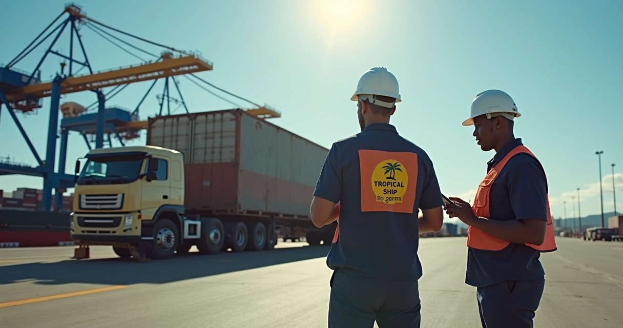 Port team coordinating a timely delivery for a cargo ship