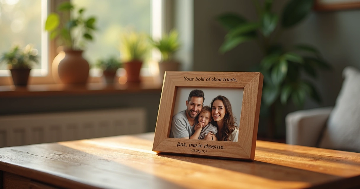 Porta-retrato personalizado com mensagem motivacional 