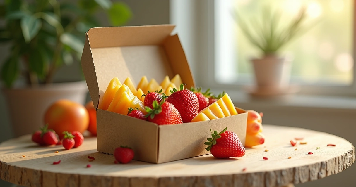 Porta-snack personalizado sustentável com frutas 