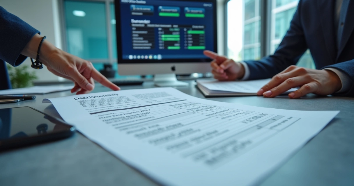 Documentos de portabilidade de dívida sobre mesa de atendimento